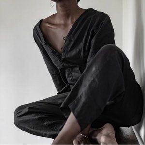 Avy and co Black Linen Jumpsuit
